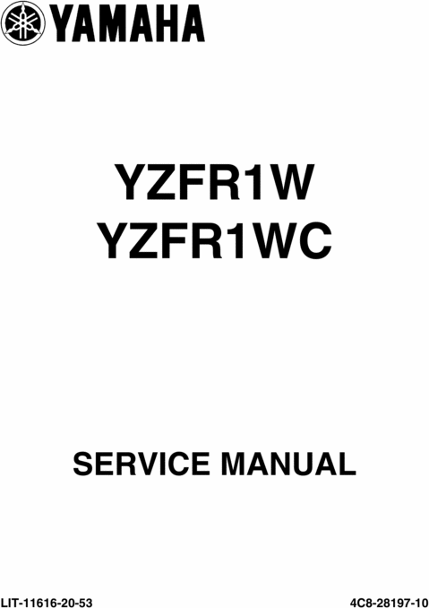 Product picture 2007 Yamaha R1 Service manual